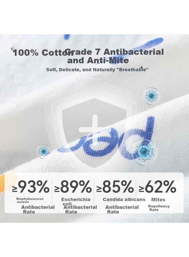 Hodo Children's Pajamas Boys And Girls Spring Summer Thin Pure Cotton Homewear Set Long Sleeve Pants Air Conditioning Clothes J3129 Light Blue 150 - Image 2