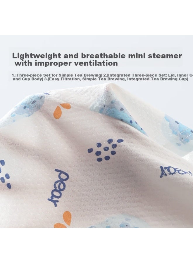 Hodo Children's Pajamas Boys And Girls Spring Summer Thin Pure Cotton Homewear Set Long Sleeve Pants Air Conditioning Clothes J3129 Light Blue 150 - Image 1