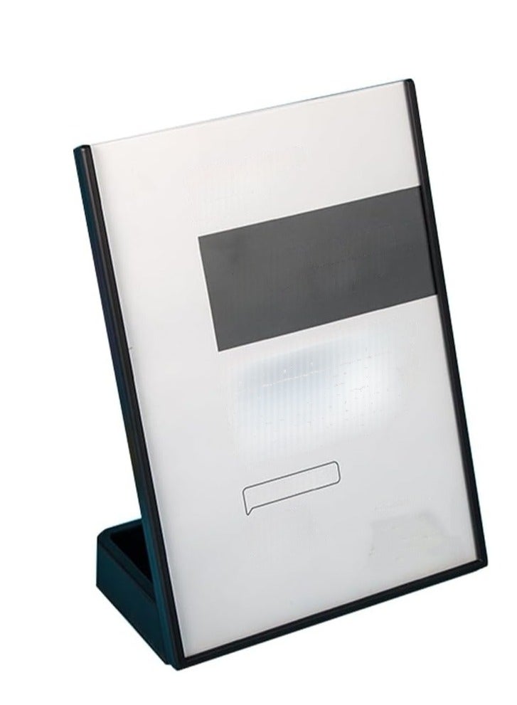 Eckek  ABS Plastic Sign Holder, Menu Displays L Shape Sign Stand with Business Card Holder, Plastic Display Stand for Ads, Menu, Photos, Business Card - Image 2