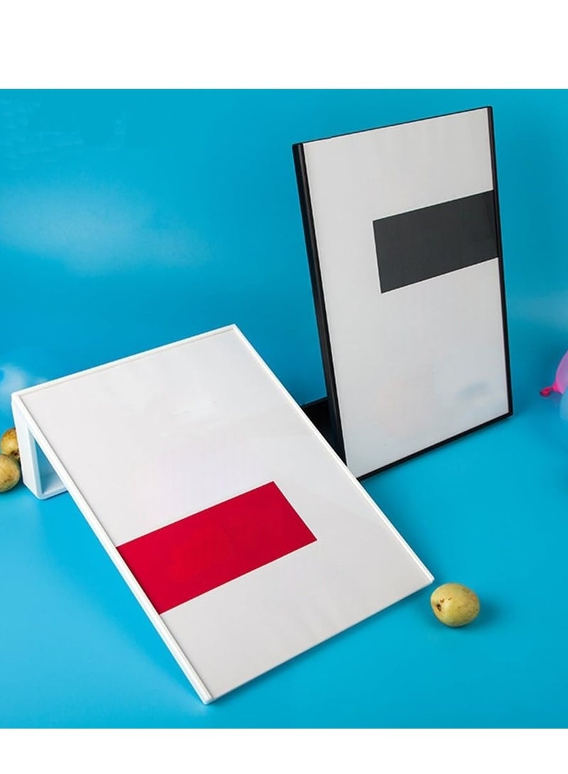 Eckek  ABS Plastic Sign Holder, Menu Displays L Shape Sign Stand with Business Card Holder, Plastic Display Stand for Ads, Menu, Photos, Business Card - Image 4