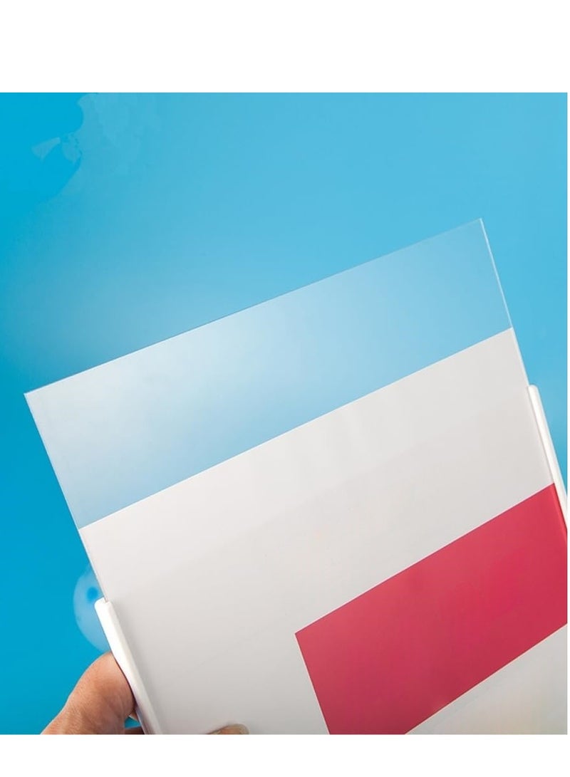 Eckek  ABS Plastic Sign Holder, Menu Displays L Shape Sign Stand with Business Card Holder, Plastic Display Stand for Ads, Menu, Photos, Business Card - Image 5