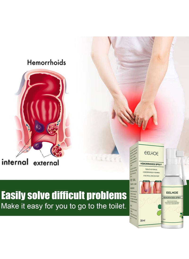EELHOE 30ML Hemorrhoid Spray, Korean Natural Herbal Hemorrhoids Spray Pain Itch Relief, Hemorrhoid and Fissure Treatment, Hemmoroids Treatment Removal Spray (1pcs) - Image 3