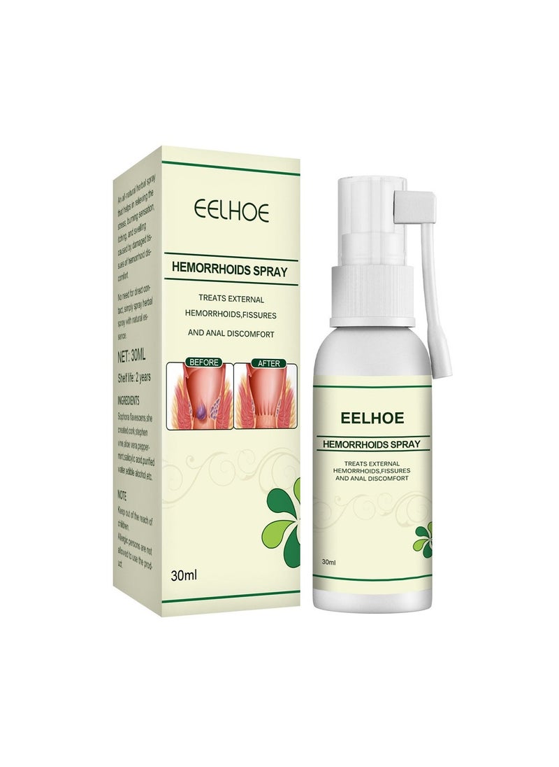 EELHOE 30ML Hemorrhoid Spray, Korean Natural Herbal Hemorrhoids Spray Pain Itch Relief, Hemorrhoid and Fissure Treatment, Hemmoroids Treatment Removal Spray (1pcs) - Image 1