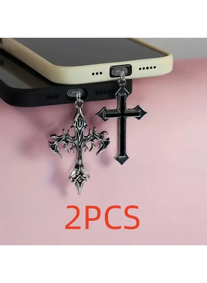 قطعتان من سدادة غبار الهاتف على شكل لهبة وقلب للهاتف iPhone 5 إلى 14 - Image 1