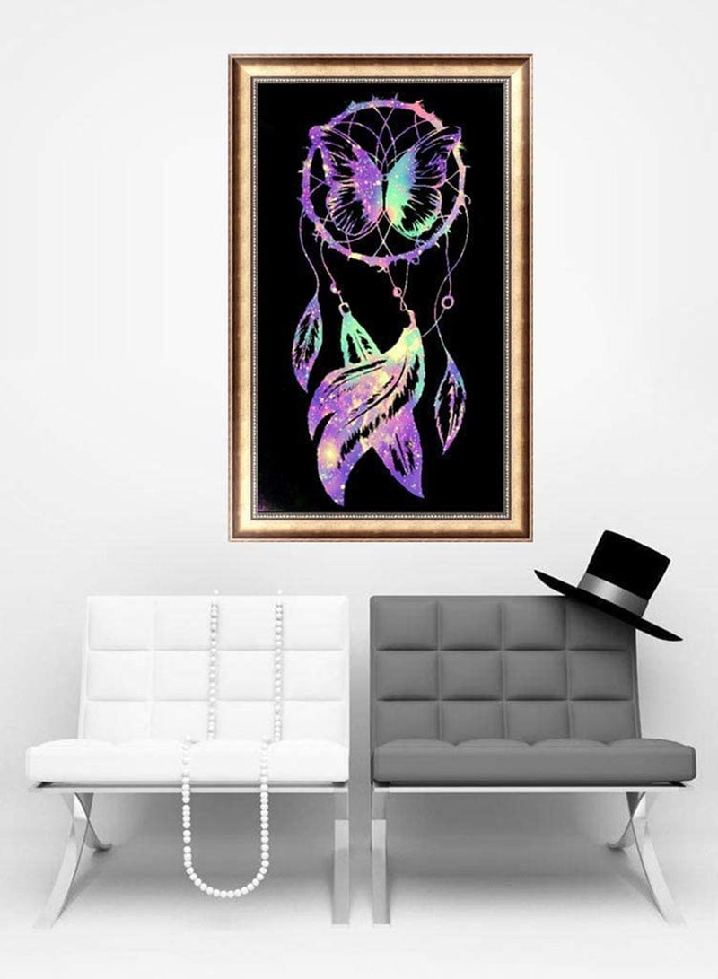 SYOSI 5D Full Drill Diamond Painting Kit, DIY Round Diamond Rhinestone Painting Kits Painting Cross Stitch Embroidery Pictures Arts Craft for Home Wall Decor Dream Catcher, 15.7x11.8 Inch, 2 pcs - Image 3