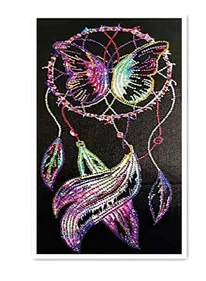 SYOSI 5D Full Drill Diamond Painting Kit, DIY Round Diamond Rhinestone Painting Kits Painting Cross Stitch Embroidery Pictures Arts Craft for Home Wall Decor Dream Catcher, 15.7x11.8 Inch, 2 pcs - Image 5