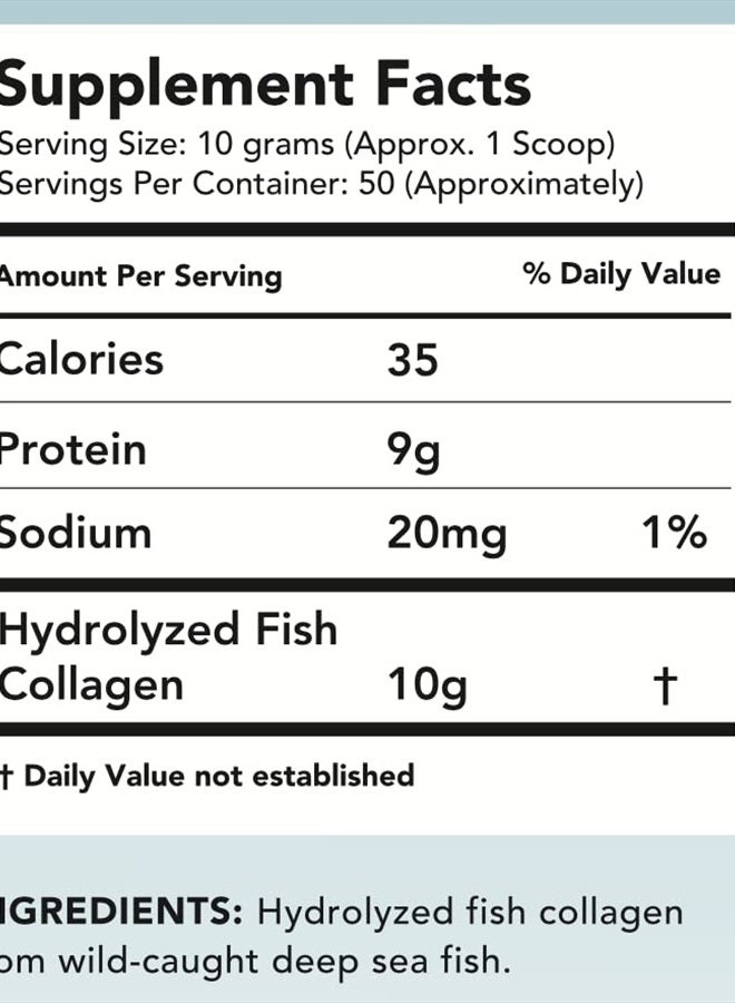 AMANDEAN Marine Collagen Peptides Powder. 500g Wild-Caught Hydrolyzed Fish Collagen for Women & Men. Type 1 & 3 Collagen Protein Supplement. Amino Acids for Skin, Hair, Nails & Graceful Aging. - Image 2