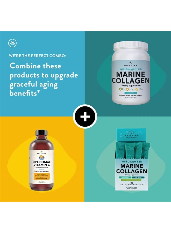 AMANDEAN Marine Collagen Peptides Powder. 500g Wild-Caught Hydrolyzed Fish Collagen for Women & Men. Type 1 & 3 Collagen Protein Supplement. Amino Acids for Skin, Hair, Nails & Graceful Aging. - Image 5