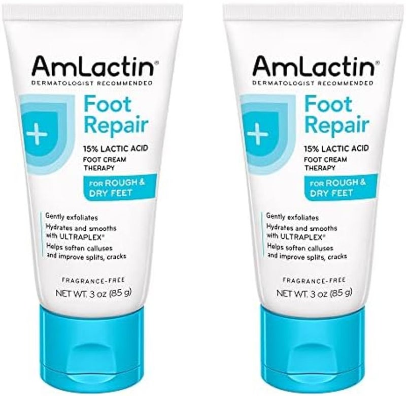AmLactin كريم علاج القدمين من أملاكتين، 3 أونصة (عبوة من 2) - Image 1