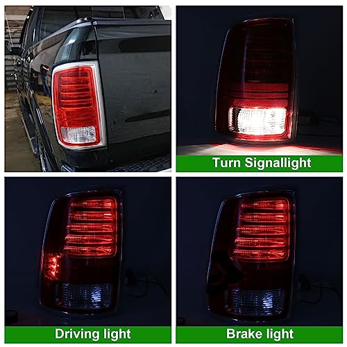 Lochnchn LED Tail Light Assembly Compatible with 2013-2018 Dodge Ram 1500,2014-2018 Ram 2500 3500 Left Driver Side Taillights Rear Outer Tail Lamp Replace CH2800202 68093079AB - Image 3