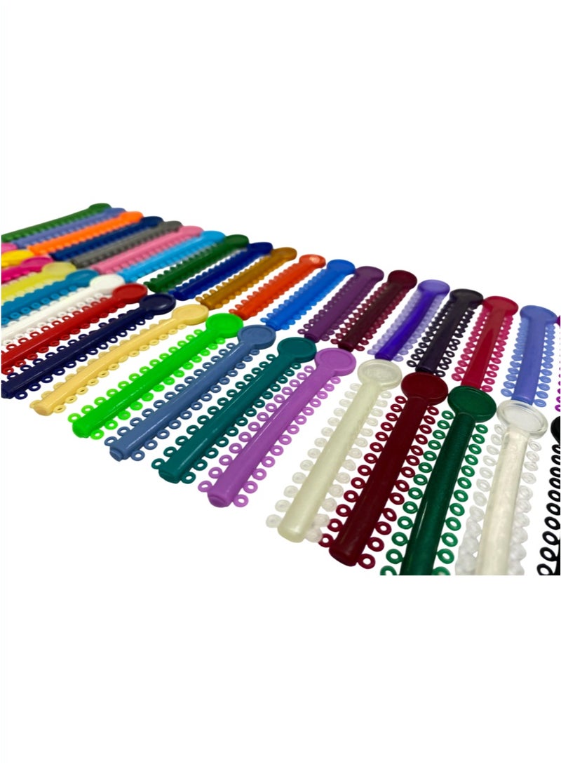 KME 40 Pcs Orthodontic Ligature Ties Multi Color Orthodontic Elastomeric O Rings Braces Rubber Bands  - Image 4