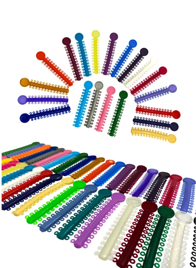 KME 40 Pcs Orthodontic Ligature Ties Multi Color Orthodontic Elastomeric O Rings Braces Rubber Bands - Image 3