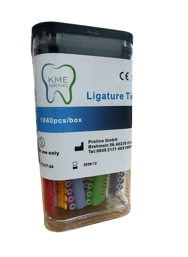 KME 40 Pcs Orthodontic Ligature Ties Multi Color Orthodontic Elastomeric O Rings Braces Rubber Bands - Image 2