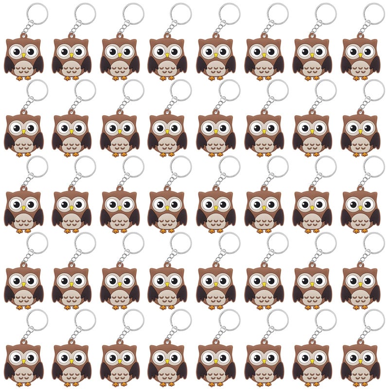 CiciBear 40 Pack Owl Keychains Party Decoration for Guests Forest Themed Party Owl PartyJungle Safari Wild Woodland Baby Shower School Party Kids Birthday