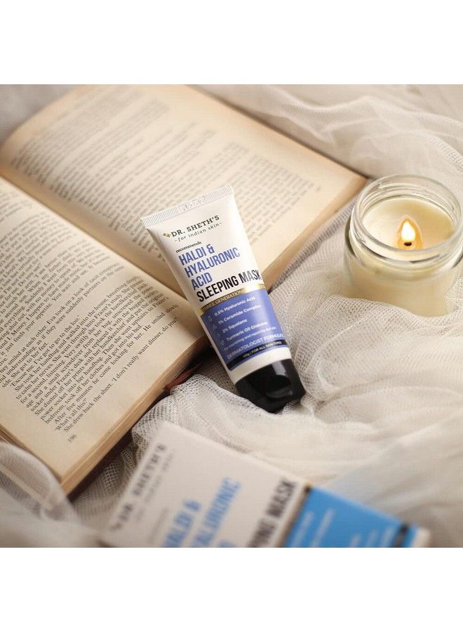 Dr. Sheth's قناع النوم الكريمي بالهالدي وحمض الهيالورونيك مع السيراميد وفيتامين إي لتوحيد لون البشرة وعلاج حب الشباب والبهتان وترطيب البشرة، عبوة من قطعة واحدة - Image 3