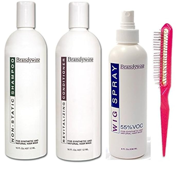 Brandywine Synthetic and Human Hair Care Products (16oz Shamp, Cond and 8oz Wig Spray) - Image 1