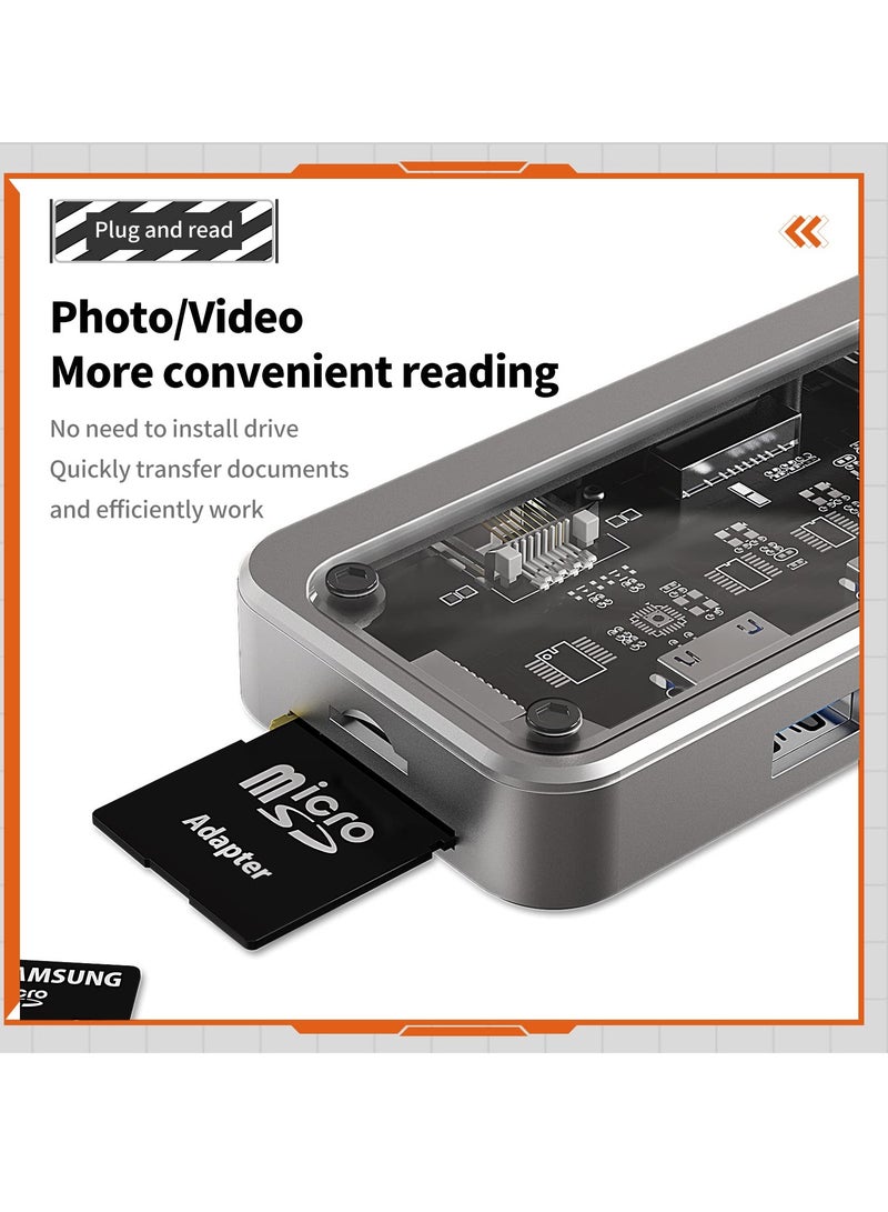 KASTWAVE USB C HUB, 10-in-1 USB C Adapter Docking Station with 4K HDMI, VGA, Type C PD, USB3.0, RJ45 Ethernet, SD/TF Card Reader, 3.5mm AUX, Multiport Adapter for MacBook Pro/Air, XPS, Type C Devices - Image 5