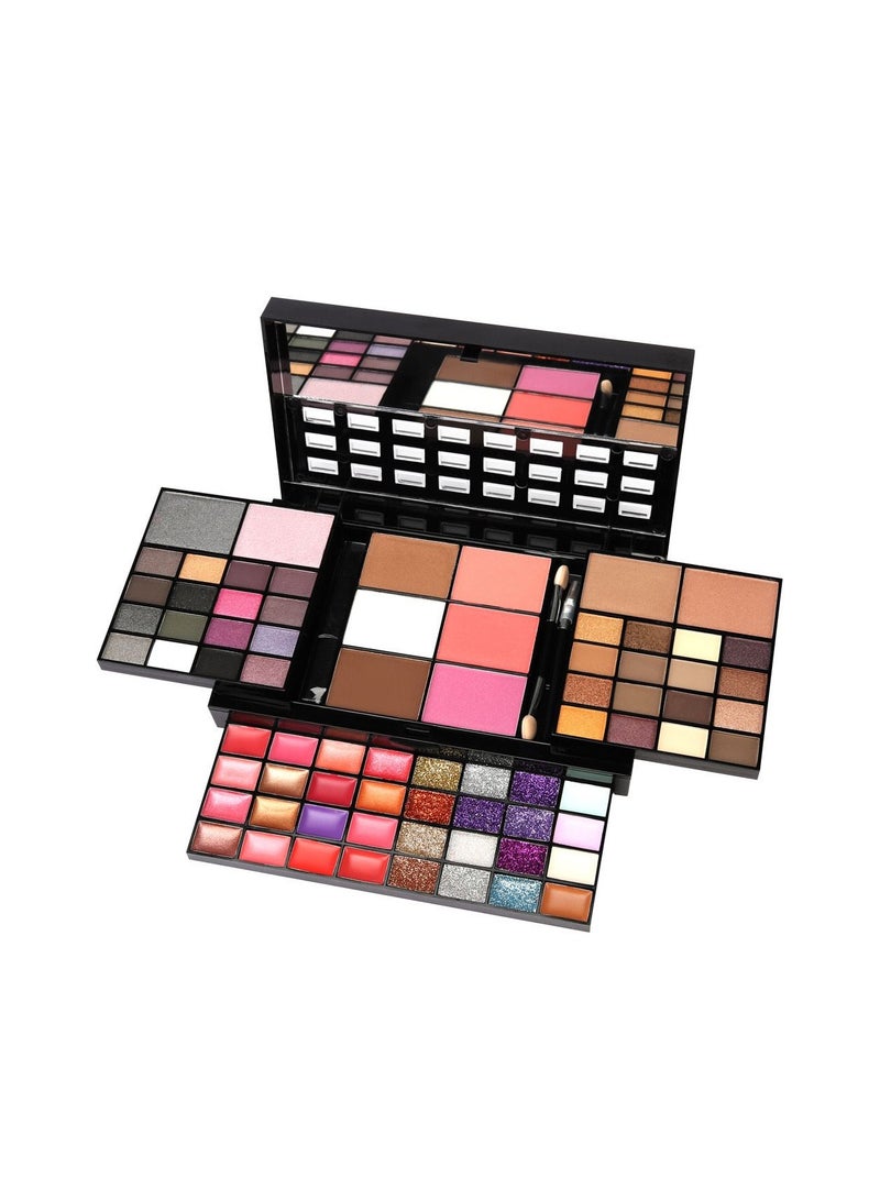بيوتي بلس Pro 74 Colors All in one Makeup Gift Set including 36 Eyeshadow palette, 16 Lip Gloss, 12 Glitter Cream, 4 Concealer, 3 Blusher, 1 Bronzer, 2 Highlight and Contour - Make Up Contouring Kit - Image 1