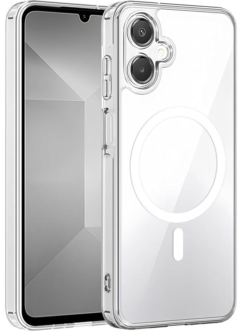 Case for Samsung Galaxy A07 Clear Magnetic Cover | Mag Safe Compatible | Hybrid Protective Crystal Clear Hard Back Case | Shockproof Silicone Frame | Slim Transparent Case for Galaxy A07 - Image 1