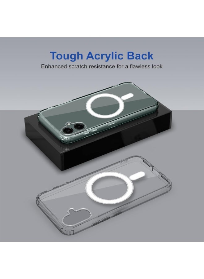 Case for Samsung Galaxy A07 Clear Magnetic Cover | Mag Safe Compatible | Hybrid Protective Crystal Clear Hard Back Case | Shockproof Silicone Frame | Slim Transparent Case for Galaxy A07 - Image 2