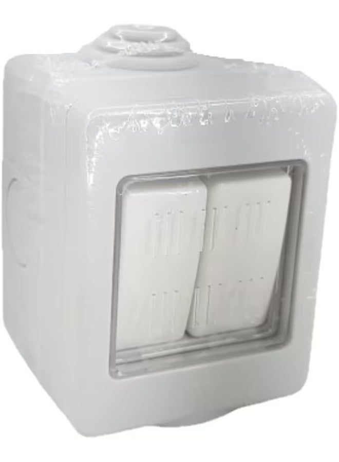 Litex Outdoor Waterproof Weatherproof Switch Socket IP55 Grey (2 GANG 2 WAY SOCKET)