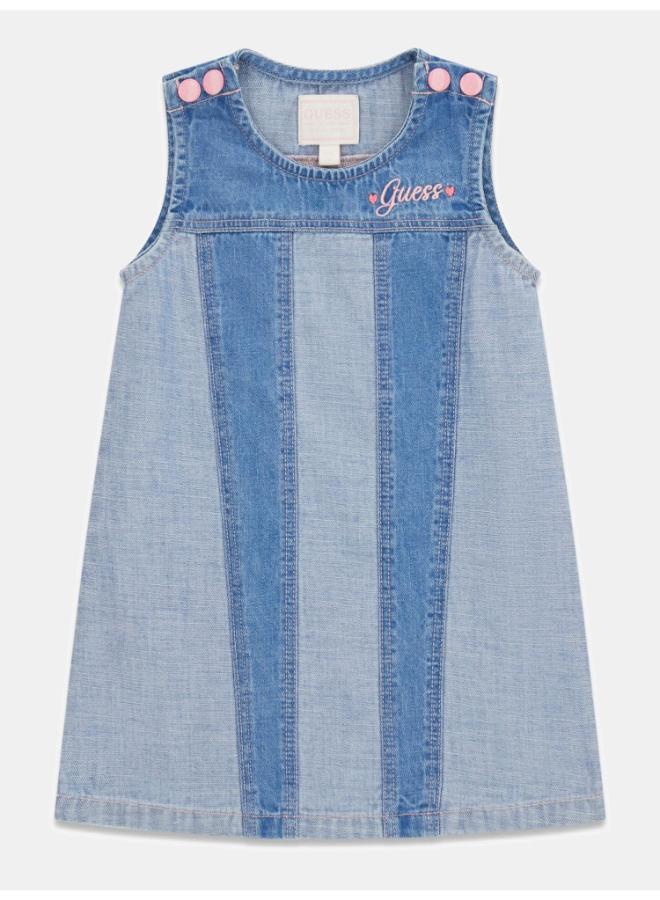 GUESS Kids Denim Sleeveless Mini Dress - Image 5