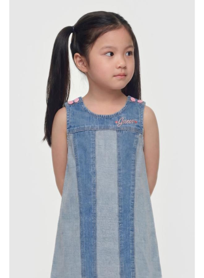 GUESS Kids Denim Sleeveless Mini Dress - Image 4