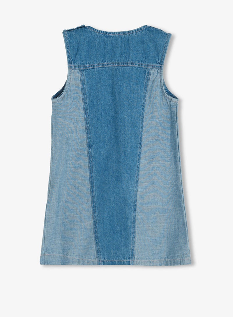 GUESS Kids Denim Sleeveless Mini Dress - Image 2