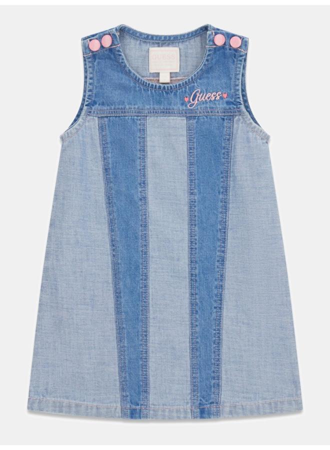 GUESS Kids Denim Sleeveless Mini Dress - Image 3