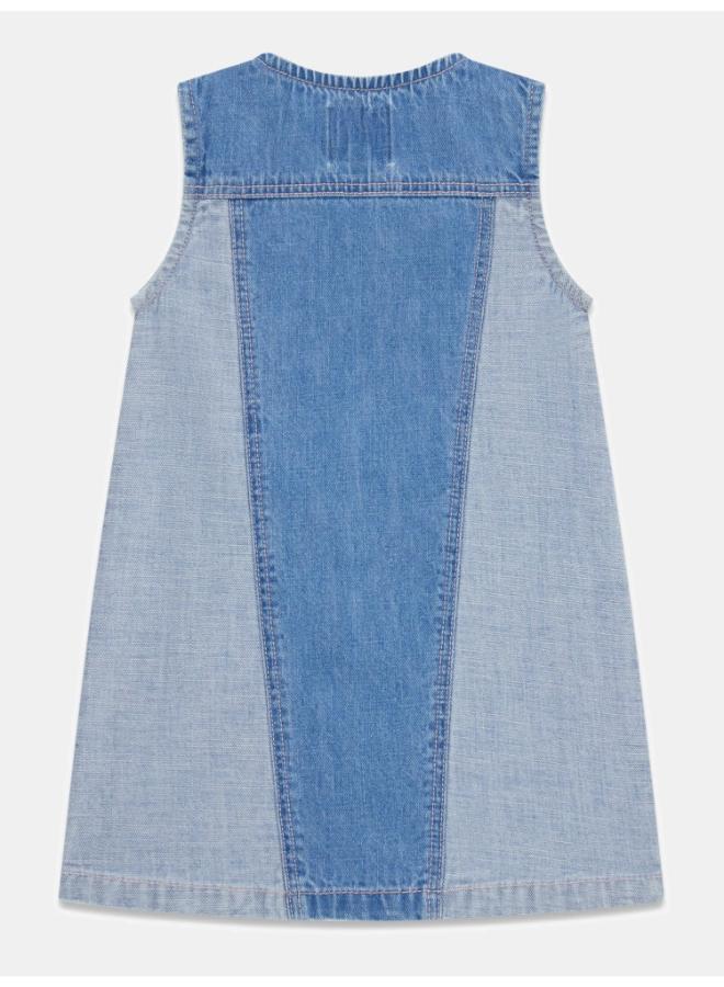 GUESS Kids Denim Sleeveless Mini Dress - Image 4