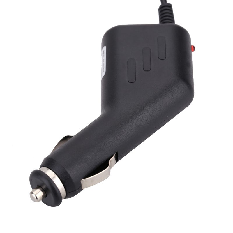 Car Charger: 12-24V Black Durable Hard Plastic Construction - Efficient Charging With LED Indicator GPS Charger for Vehicle Navigation and Dashboard Camera Use - Image 1