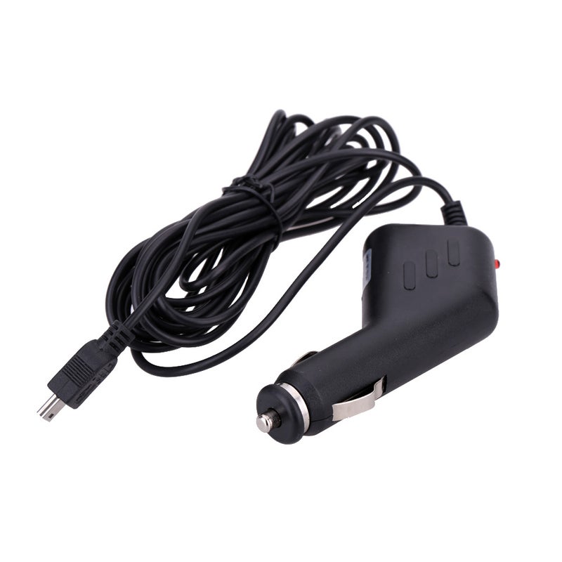 Car Charger: 12-24V Black Durable Hard Plastic Construction - Efficient Charging With LED Indicator GPS Charger for Vehicle Navigation and Dashboard Camera Use - Image 5