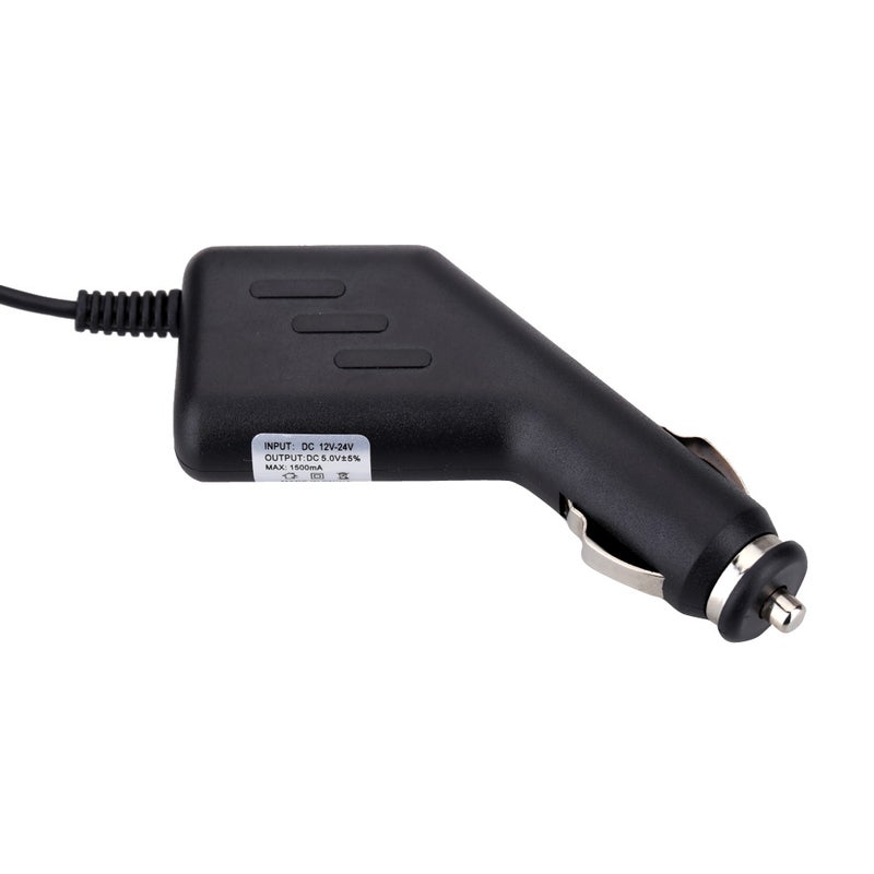 Car Charger: 12-24V Black Durable Hard Plastic Construction - Efficient Charging With LED Indicator GPS Charger for Vehicle Navigation and Dashboard Camera Use - Image 4