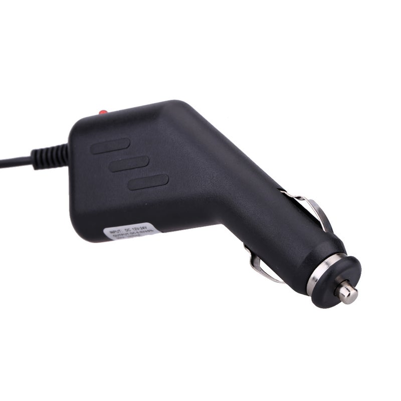 Car Charger: 12-24V Black Durable Hard Plastic Construction - Efficient Charging With LED Indicator GPS Charger for Vehicle Navigation and Dashboard Camera Use - Image 2