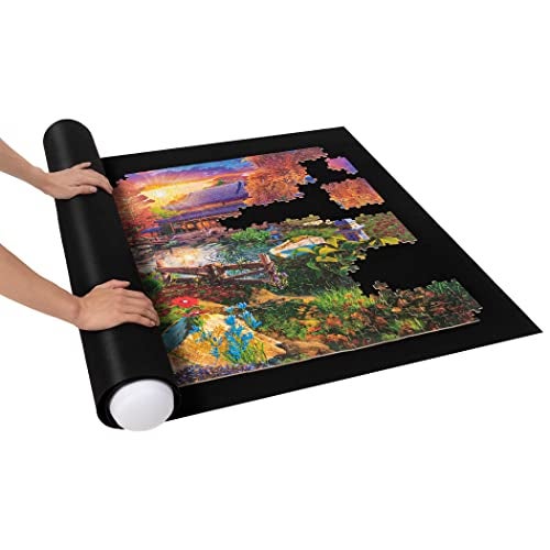 Becko US 3000 Piece Puzzle Mat Roll Up with Drawstring Bag & Black Pump, Jigsaw Felt Mat with Anti-Leak Tube & 3 Elastic Bands for Easy Storage, Portable Puzzle Keeper for 3000 2000 1500 1000 Pieces - Image 2