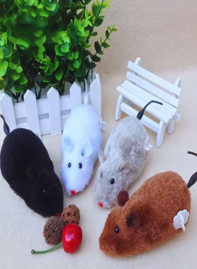 Mallexo Plastic Wind Up Moving Rat Toys for Kids Mice Set of 4PCs Running Mouse Toys for Girls and Boys Multi-Color Mouses Toy for Dog and Cat Toys - with Fur Mouse Playset for Best Birthday Gift Set - Image 2