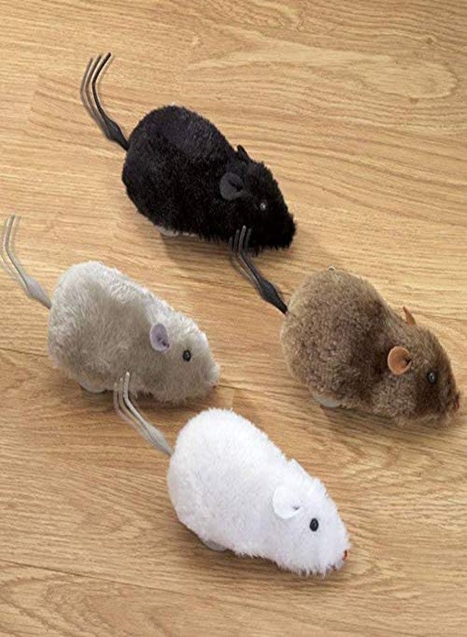 Mallexo Plastic Wind Up Moving Rat Toys for Kids Mice Set of 4PCs Running Mouse Toys for Girls and Boys Multi-Color Mouses Toy for Dog and Cat Toys - with Fur Mouse Playset for Best Birthday Gift Set - Image 1