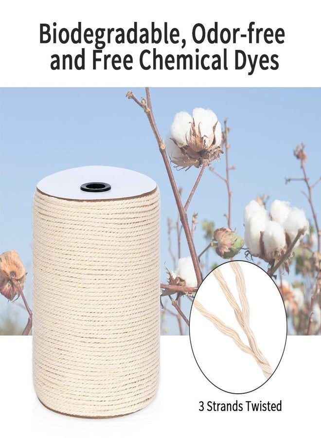 HOMEBOBO Macrame Cord 4mm x 328Yards(984Feet),Natural Cotton Macrame Rope - 3 Strands Twisted Macrame Cotton Cord for Wall Hanging, Plant Hangers, Crafts, Gift Wrapping and Wedding Decorations - Image 2