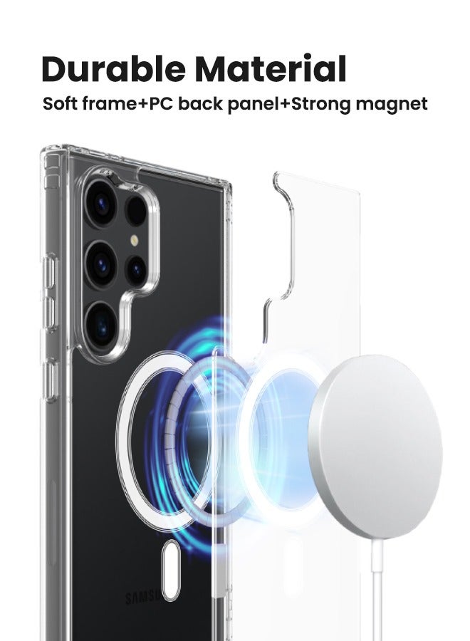 Samsung Galaxy S25 Ultra Case Crystal Clear [MagSafe Compatible] Protective Cover – Soft Silicone Edge & Shockproof PC Hard Back, Slim Anti-Drop Design for Galaxy S25 Ultra 6.9 inch  - Image 2