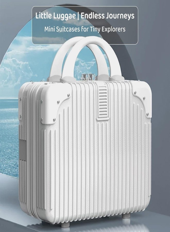 YAGZON 14 Inch Hard Shell Makeup Case, Portable Mini Makeup Suitcase for Hand Luggage with Elastic Band, Pressure-Proof Makeup Carrying Case, Lightweight Small Hard Shell Cosmetic Travel Case (White) - Image 3