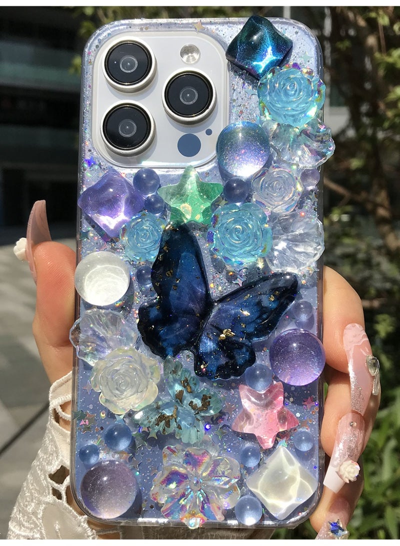 Compatible with iPhone 15 Pro phone case, soft case for shock, collision, and fall protection, Starry Sky deep blue night - Image 3
