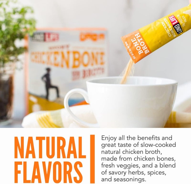 LonoLife Reduced Sodium Chicken Bone Broth Sticks - 10g Protein, Keto-Friendly, 10 Portable Servings - Image 5