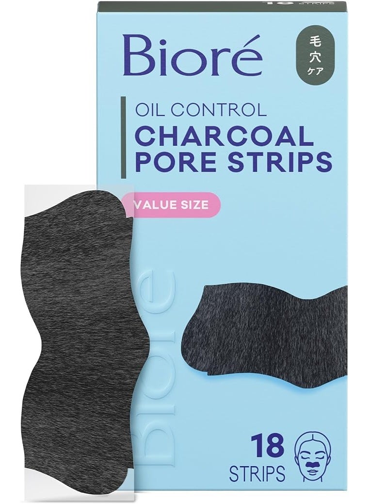 Biore Deep Cleansing Pore Strips, Charcoal, 18 Nose Strips - Image 1