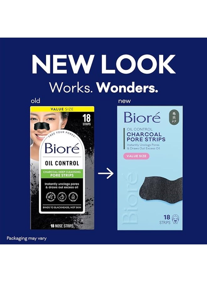 Biore Deep Cleansing Pore Strips, Charcoal, 18 Nose Strips - Image 2