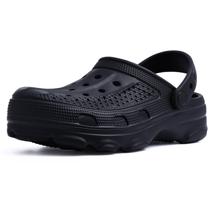 Beslip Womens Mens Garden Clogs Shoes with Arch Support Unisex Comfort Slip-on Sandals, Black 39 (7.5 Women/6 Men) - Image 1