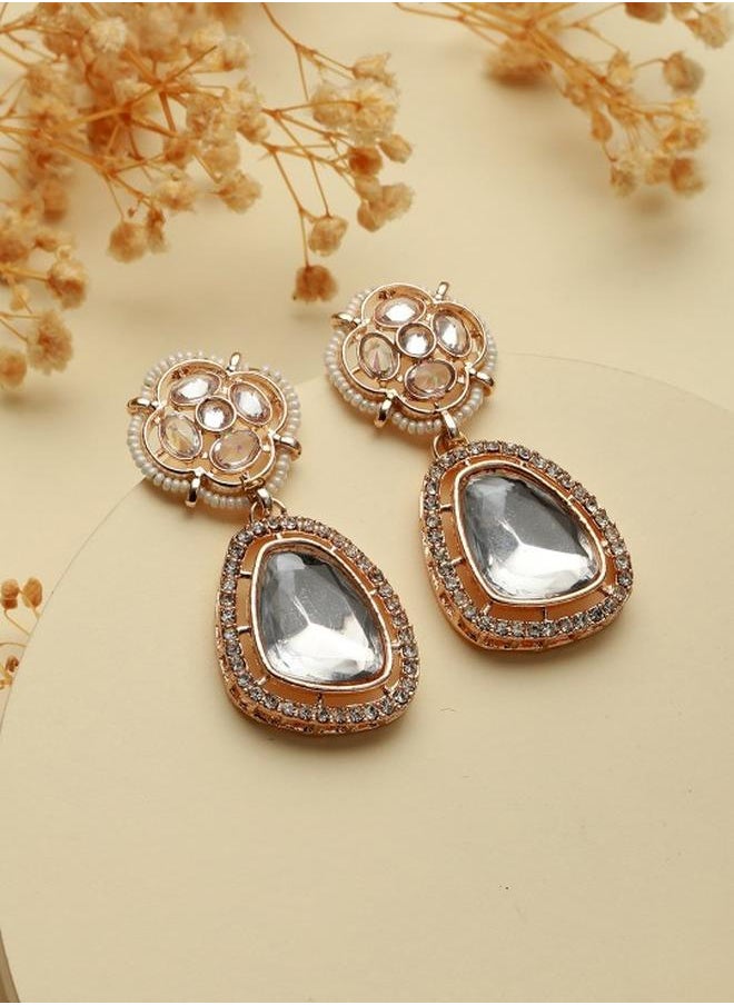 Priyaasi Post and Back Women Brass Earrings with pattern and secured with Post and Back closure and styled in ideal for Ethnic moments — perfect for fashion-forward occasions.  - Image 2