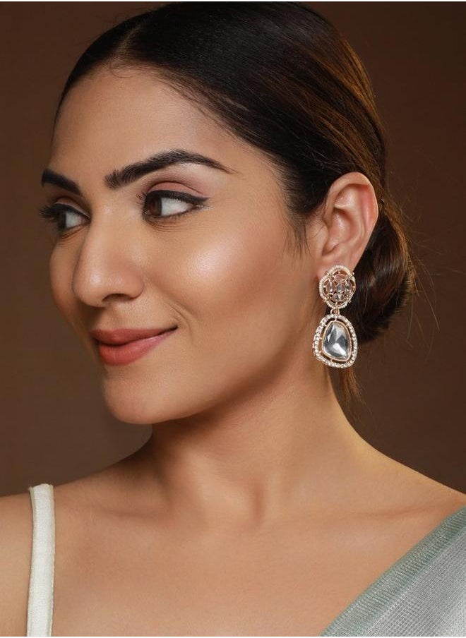 Priyaasi Post and Back Women Brass Earrings with pattern and secured with Post and Back closure and styled in ideal for Ethnic moments — perfect for fashion-forward occasions.  - Image 1