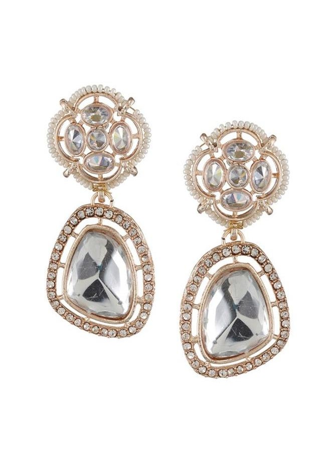 Priyaasi Post and Back Women Brass Earrings with pattern and secured with Post and Back closure and styled in ideal for Ethnic moments — perfect for fashion-forward occasions.  - Image 3