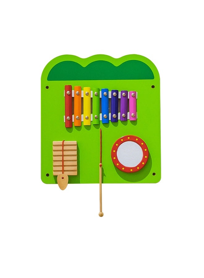 Viga Large Crocodile Activity Panel, 5-in-1 Montessori Wooden Wall Toy, Sensory Learning Board for Brain & Motor Skill Development, Eco-Friendly Educational Toy, for Boys & Girls 18M+ - Image 4