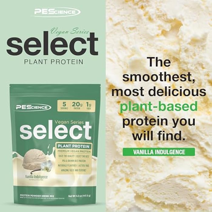 PEScience Select Vegan Protein Powder, Plant Based Protein Powder, Amazing Taste, Smooth Texture, Pea and Brown Rice Blend, Dairy Free, Lactose Free, Gluten Free - Vanilla Indulgence, 5 Servings - Image 3